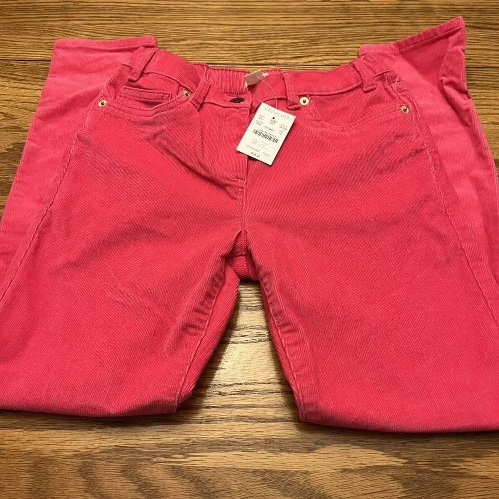 J Crew Crewcuts girls pink corduroy pants size 12 NWT